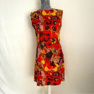 One-of-a-kind Handmade vintage Retro silk fitted dress 2-4